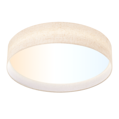 Aeris 18 inch LED Flush Mount Ceiling Light Fabric Shade, 5CCT Dimmable