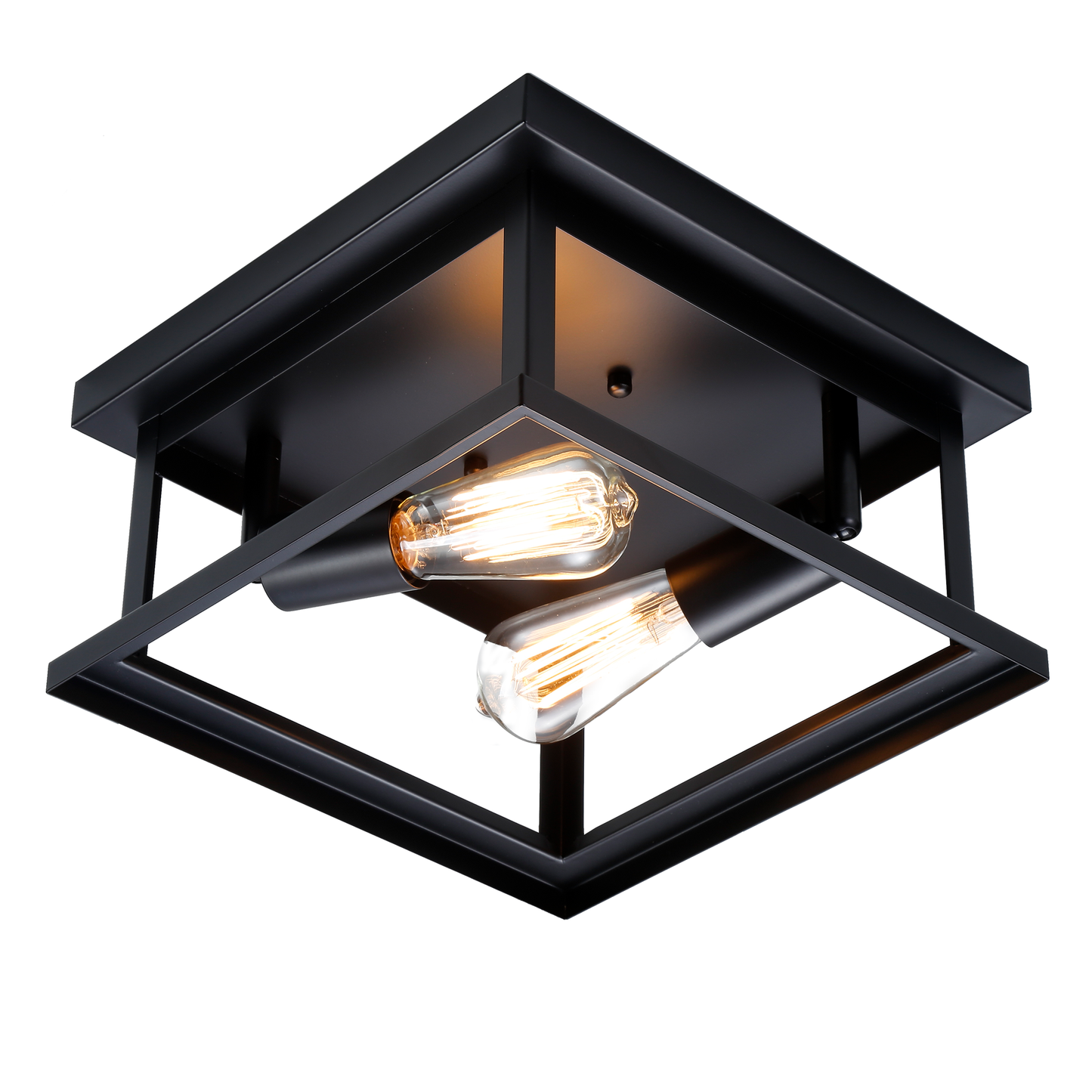 Noir 2-Light Farmhouse Flush Mount Ceiling Light Fixture