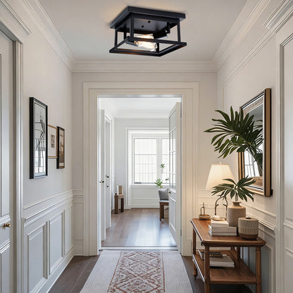 Noir 2-Light Farmhouse Flush Mount Ceiling Light Fixture