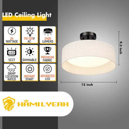 Aeris 15 inch 24W LED Flush Mount Ceiling Light