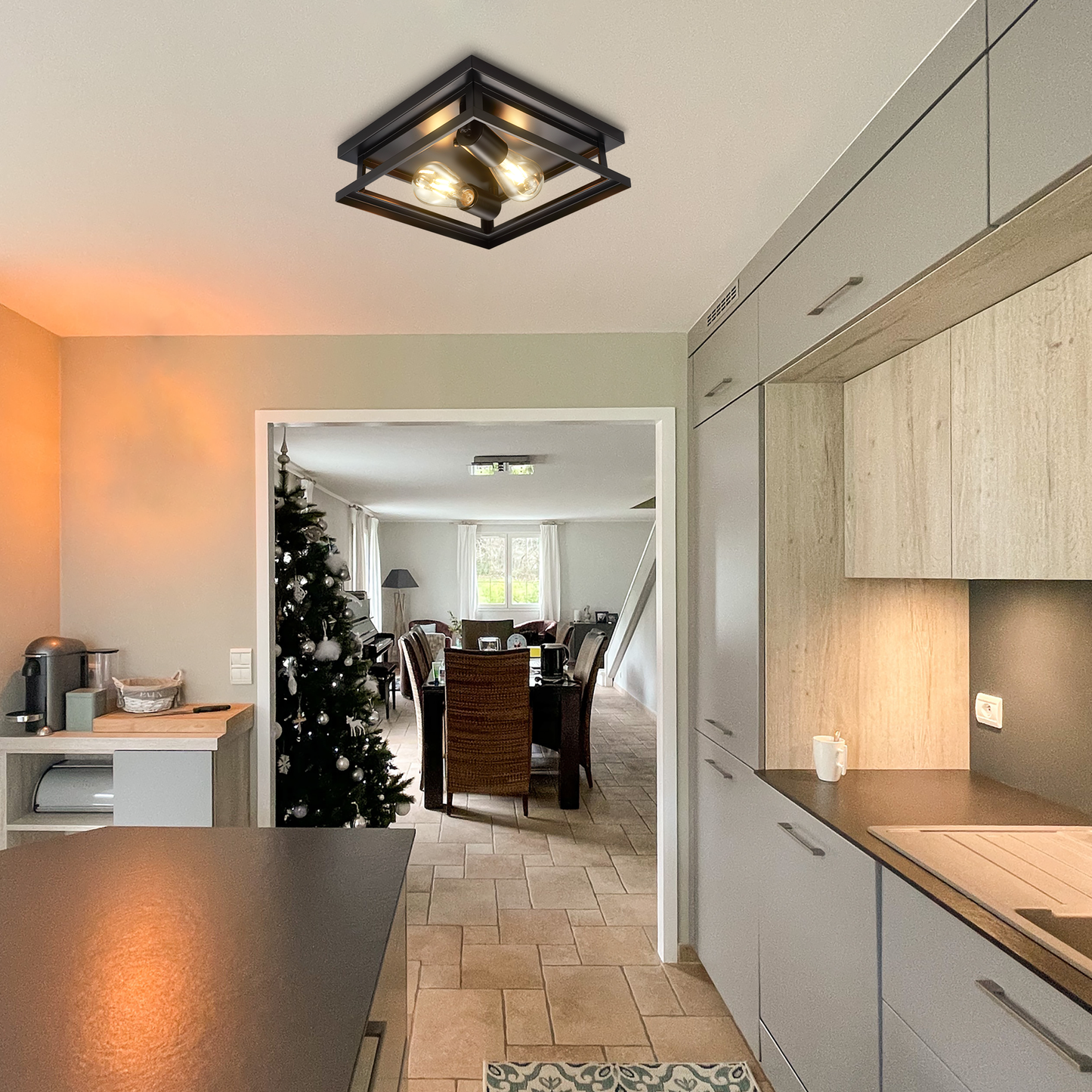 Noir Farmhouse Ceiling Light Fixture