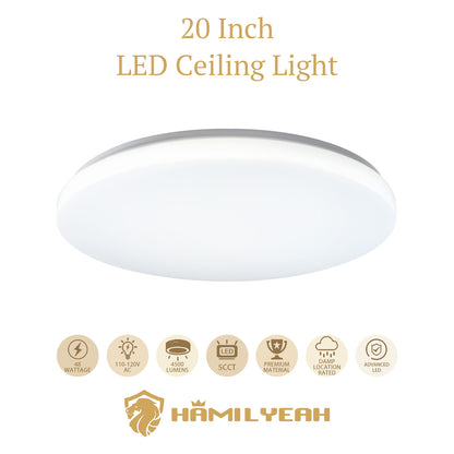 LED 20inch 48W Dimmable Flush Mount Ceiling Light 5CCT