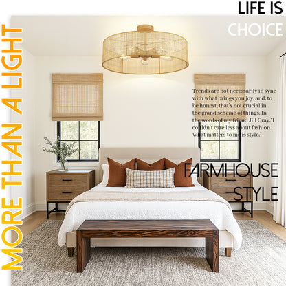 Loofcraft 24 inch Semi Flush Mount Ceiling Light