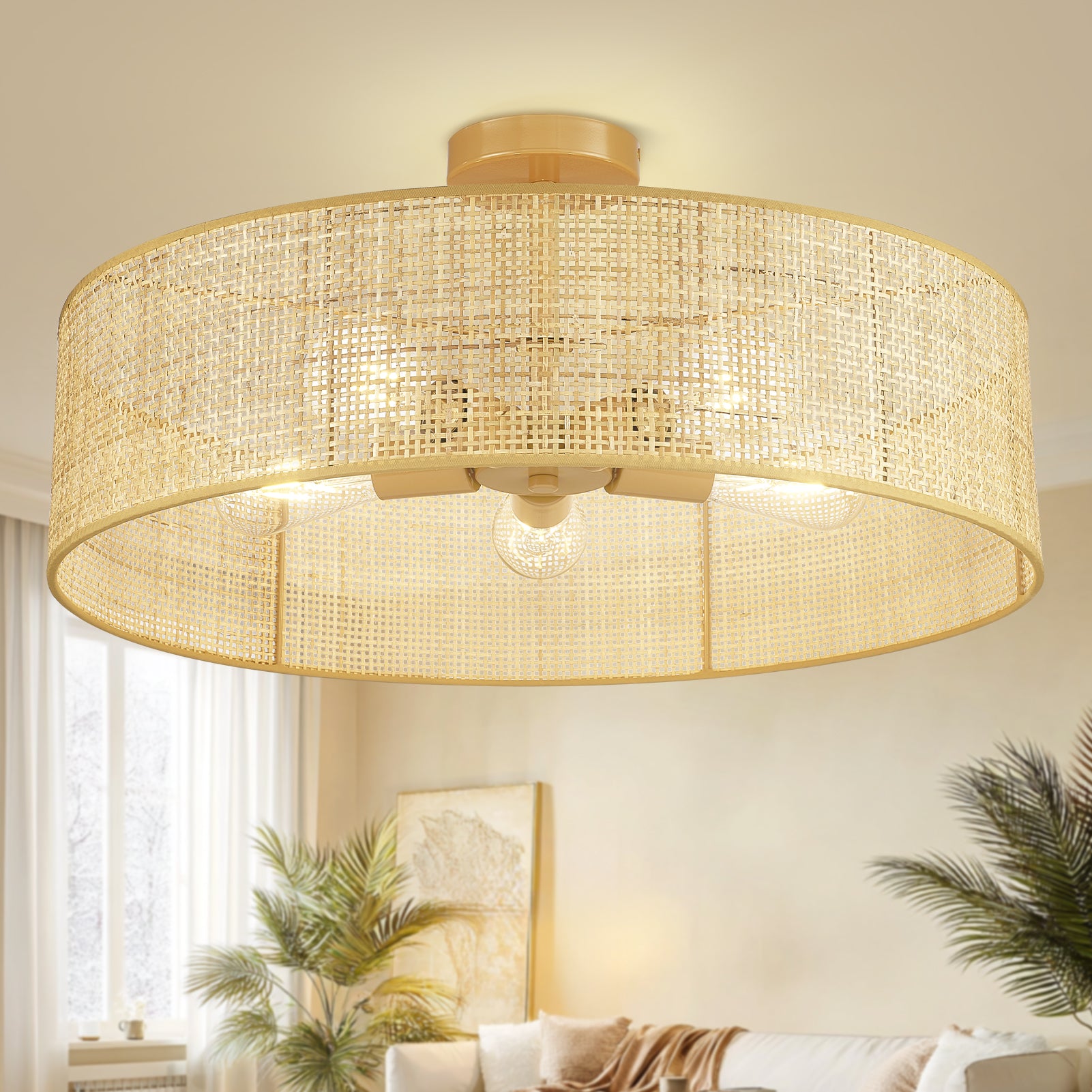 Loofcraft 24 inch Semi Flush Mount Ceiling Light – HAMILYEAH