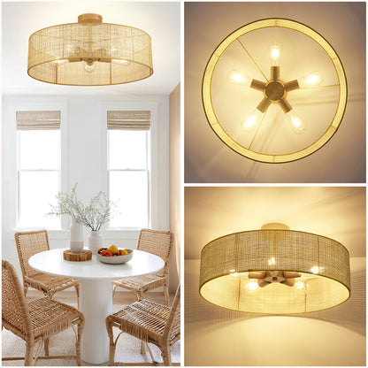 Loofcraft 24 inch Semi Flush Mount Ceiling Light