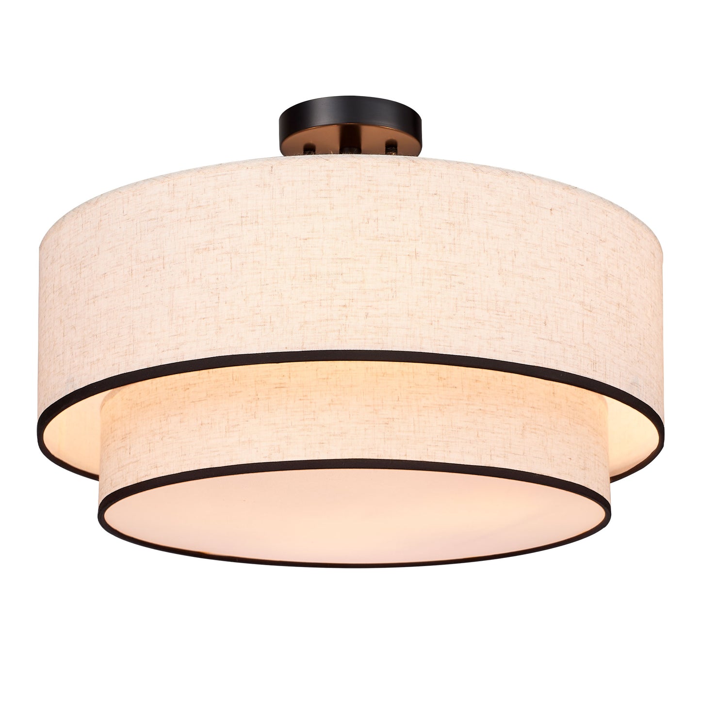 Aeris 20 inch Semi Flush Mount Ceiling Light with Fabric Shade