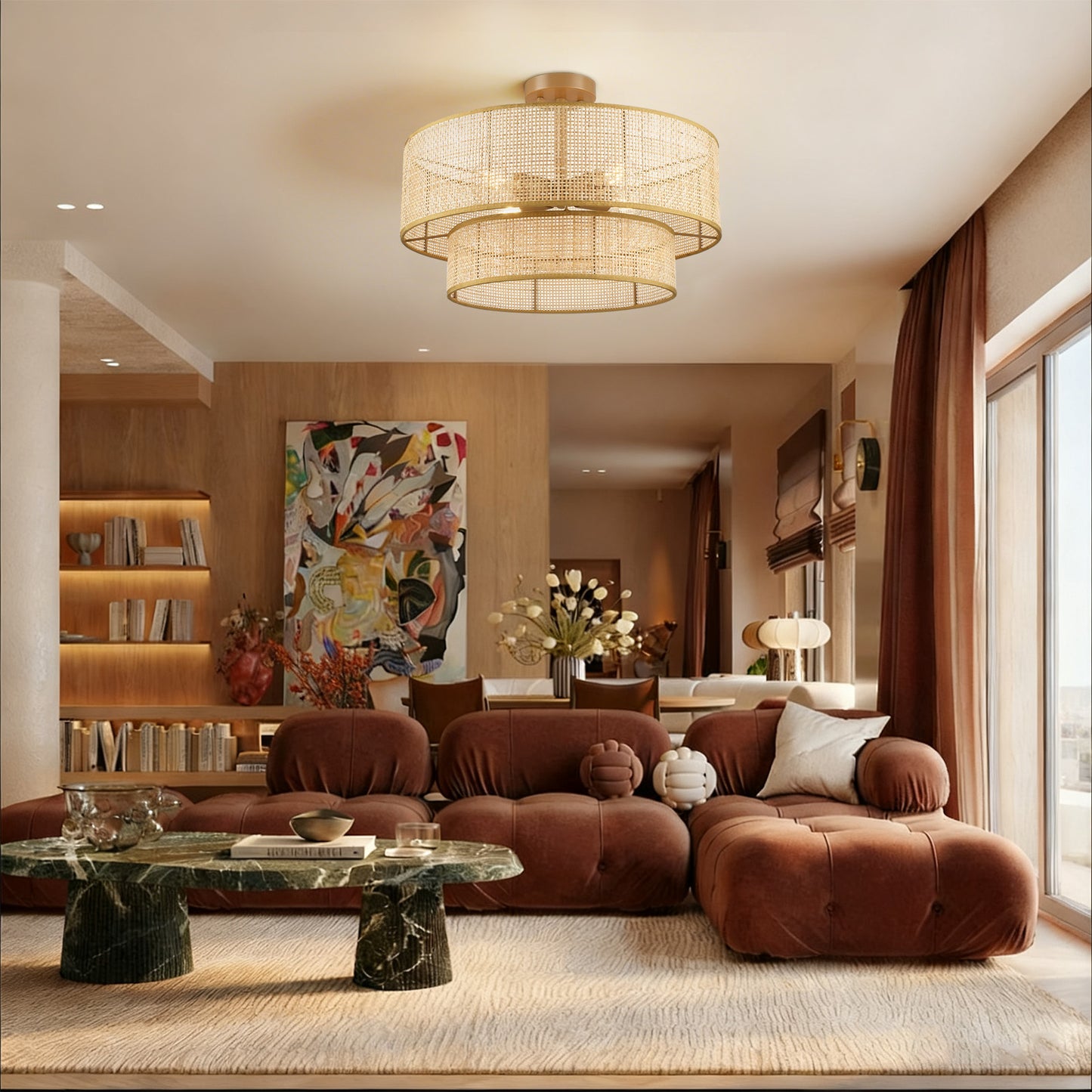 Loofcraft 20 inch Two Tier Ceiling Light Fixture