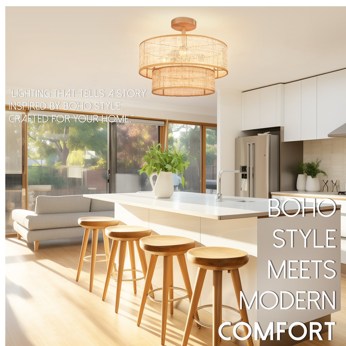 Loofcraft 16 inch Two Tier Ceiling Light Fixture