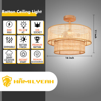 Loofcraft 16 inch Two Tier Ceiling Light Fixture