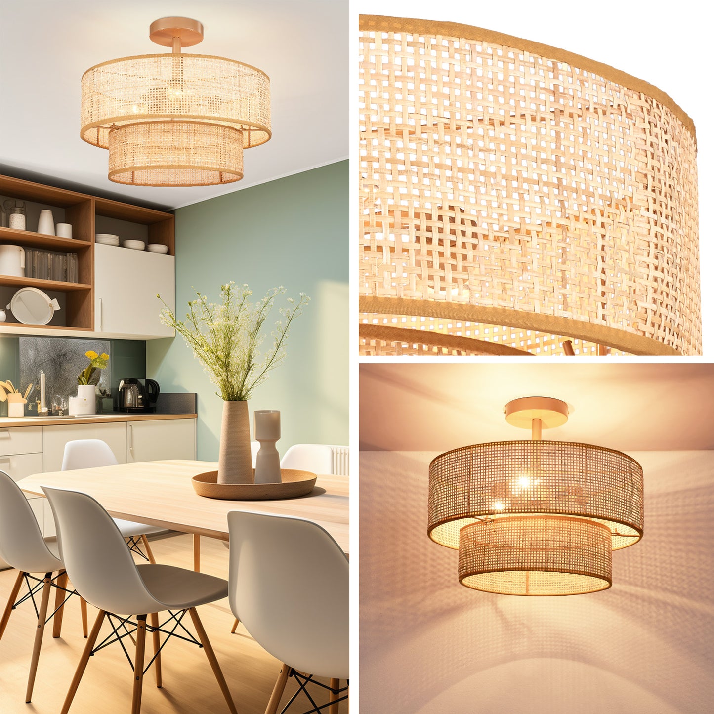 Loofcraft 16 inch Two Tier Ceiling Light Fixture