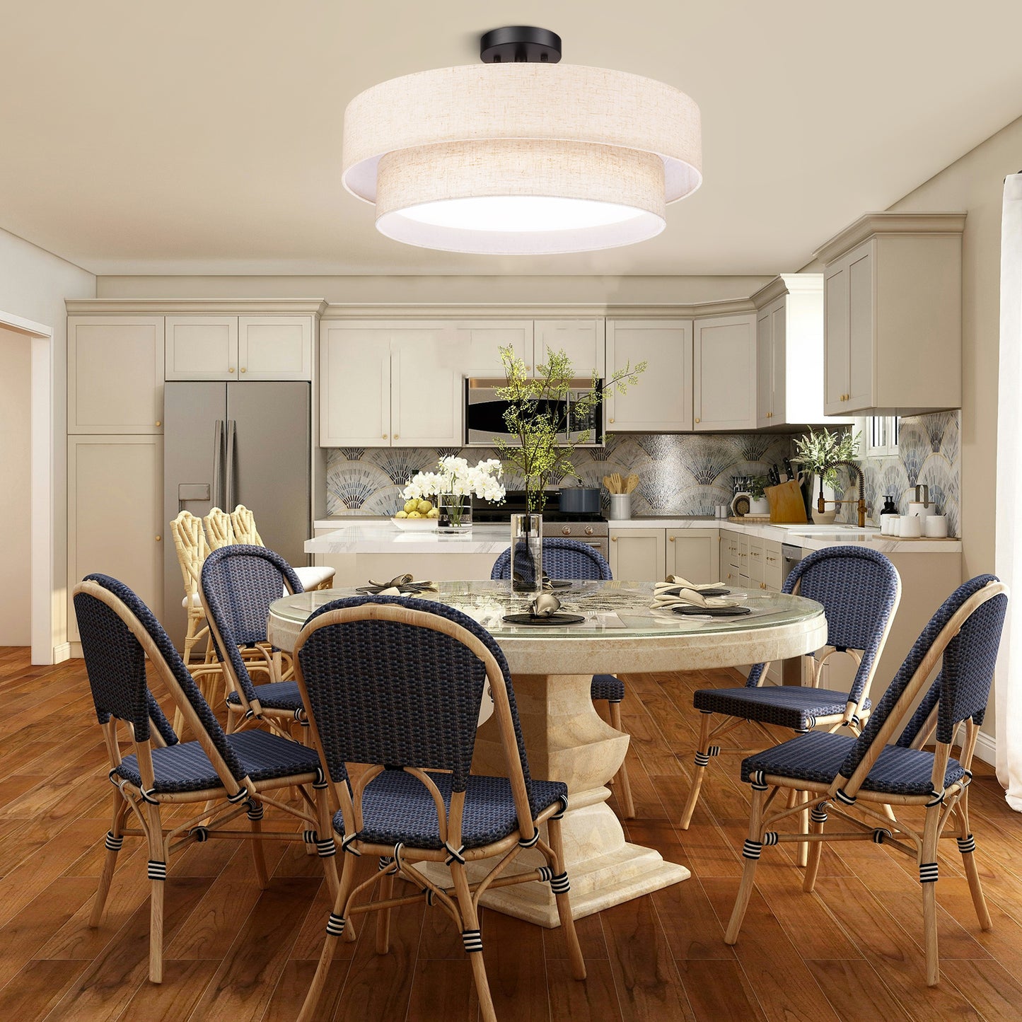 Aeris 20 Inch 48W LED Semi Flush Mount Ceiling Light