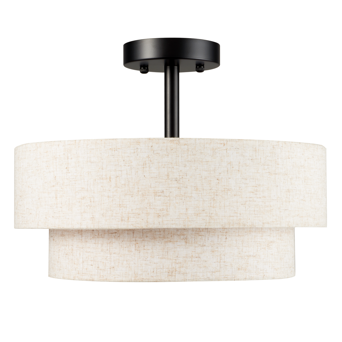 Aeris 15inch LED Semi Flush Mount Ceiling Light with Double Layer Fabric Shade