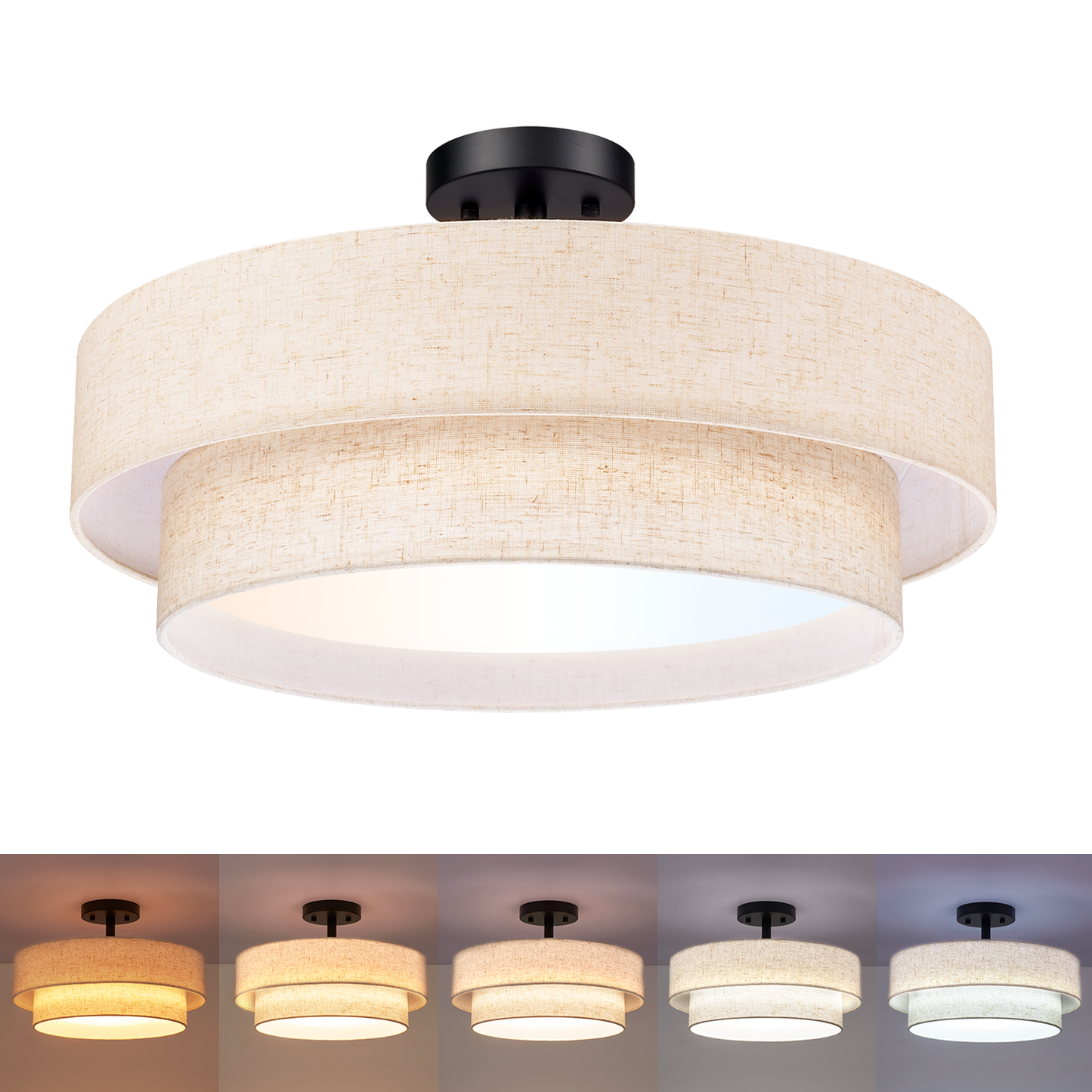 Aeris 20 Inch 48W LED Semi Flush Mount Ceiling Light