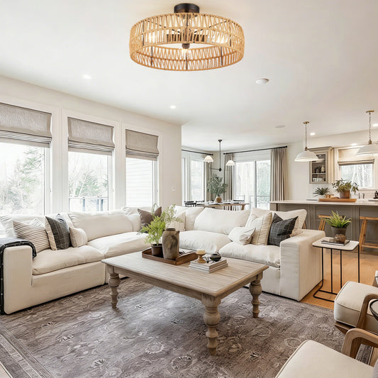 Loofcraft 20 inch Semi Flush Mount Ceiling Light