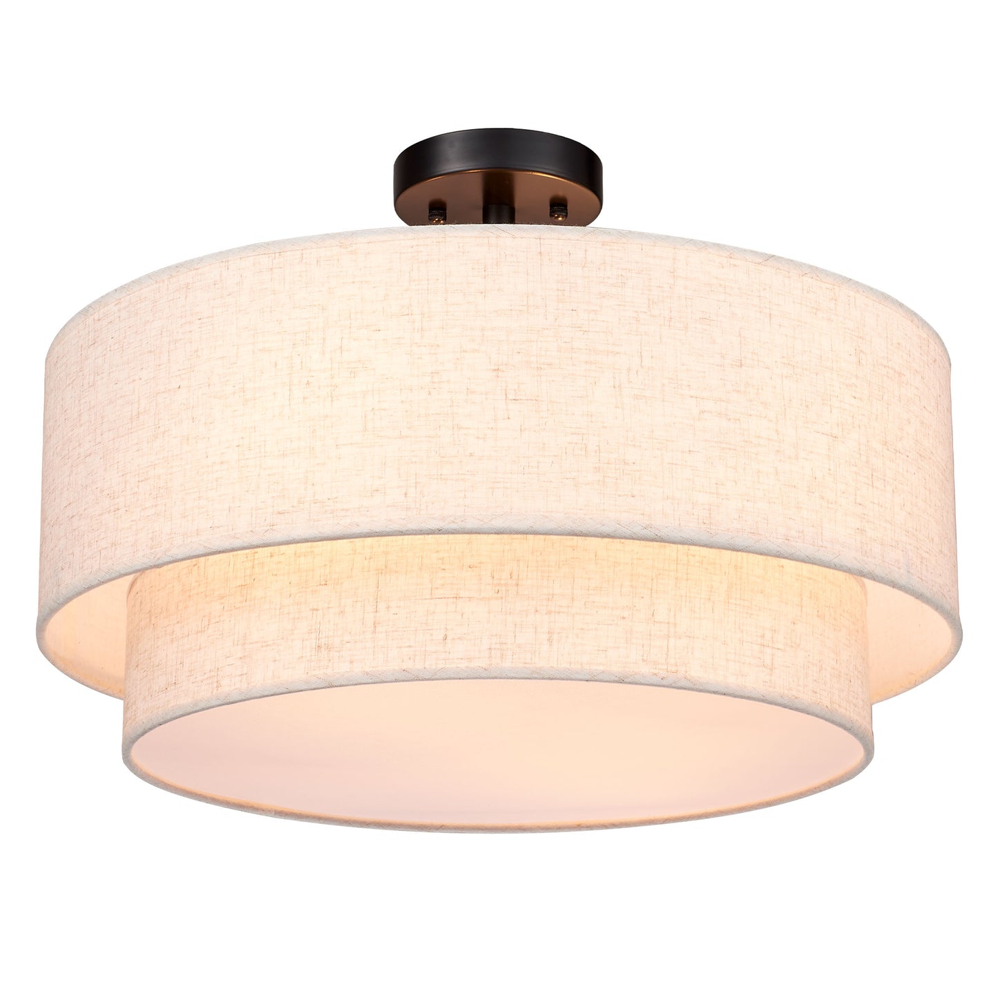 Aeris 20 Inch Fabric Semi Flush Mount Ceiling Light
