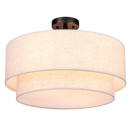 Aeris 20 Inch Fabric Semi Flush Mount Ceiling Light