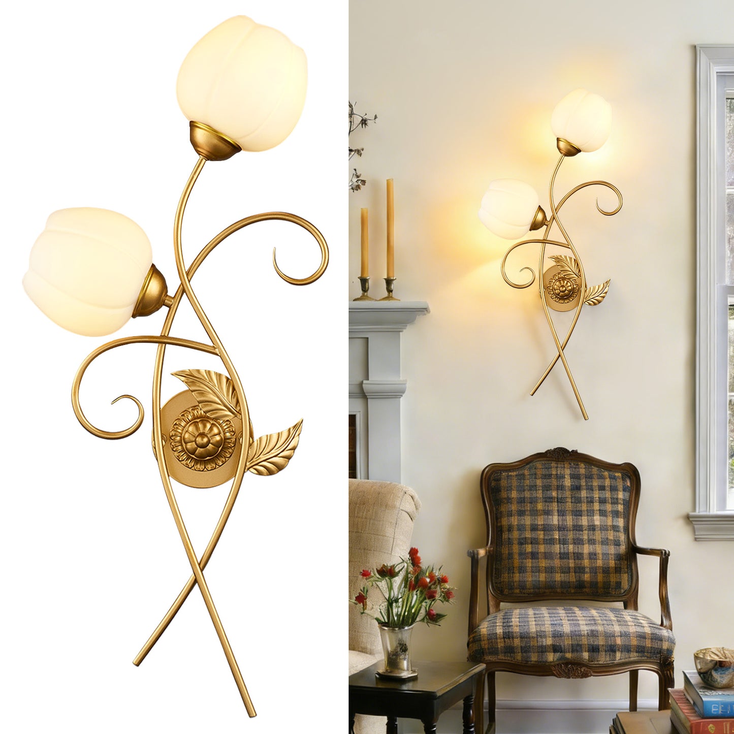 Aurelia Gold 2-Light Vintage Wall Sconces