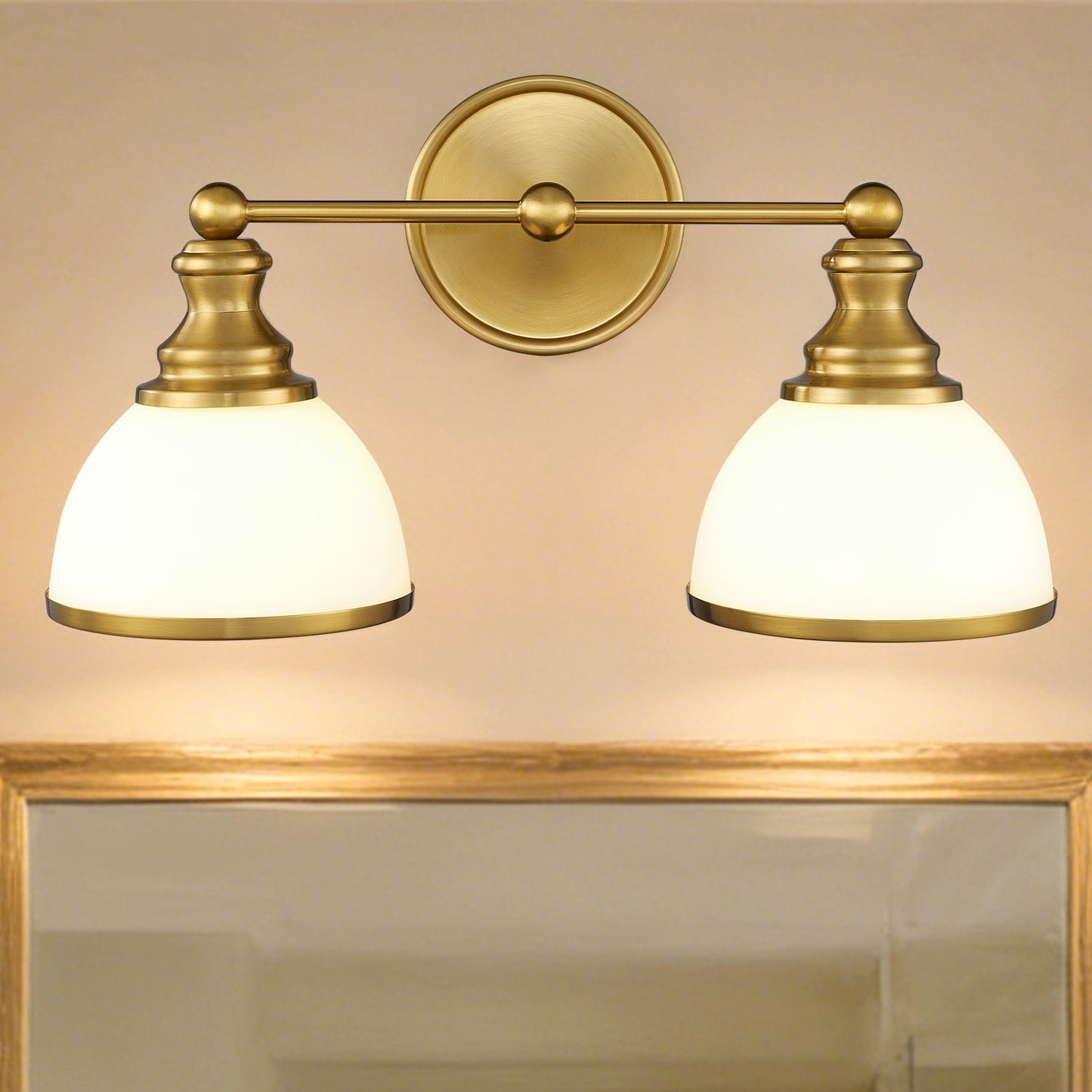 Aurelia 2-Light Gold Bathroom Vanity Light