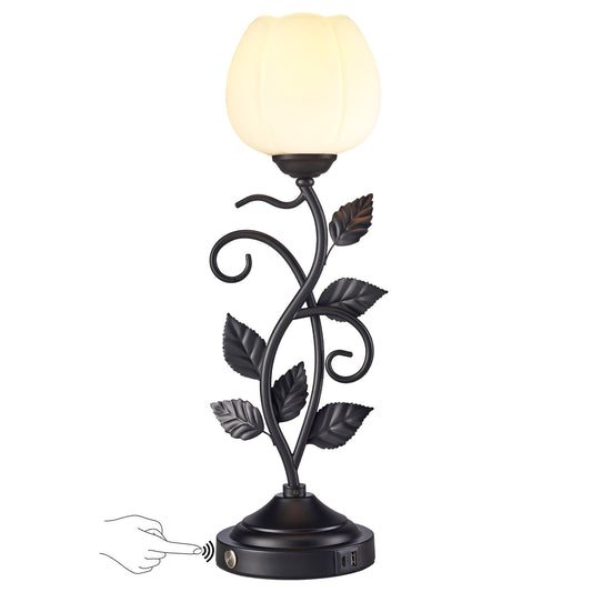 Cozyloom Black Vintage Table Lamp with USB