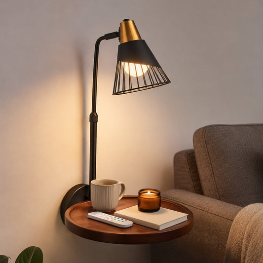 Aurelia  Cordless Wall Sconce with Floating Shelf & RGB Remote Bulb