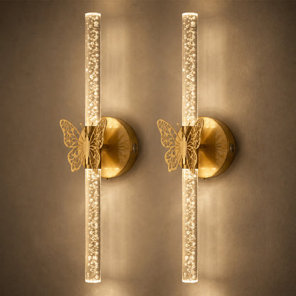 Aurelia Gold Butterfly Battery Operated Wall Sconces Set of 2
