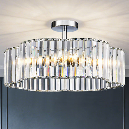 Aeris 20inch 4-Light Crystal Semi Flush Mount Ceiling Light