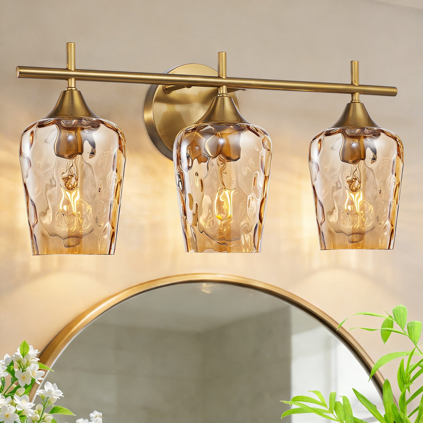 Aurelia 3-Light Brass Gold  Vanity Light