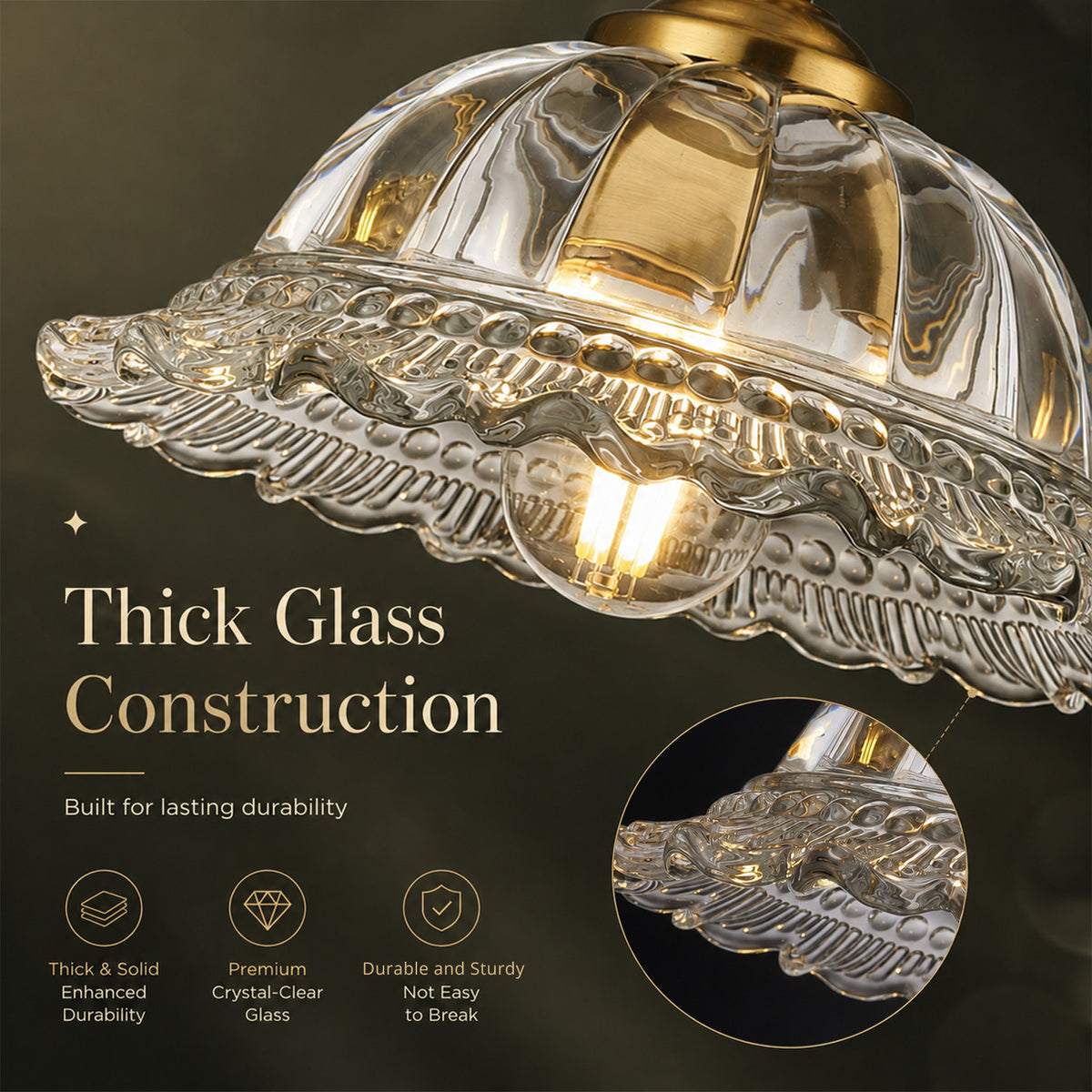 Aurelia Gold Vintage Bathroom Vanity Light, Clear Floral Glass, 2-Light