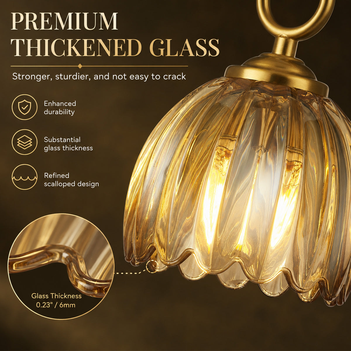 Aurelia Gold Vintage Bathroom Vanity Light, Amber Ribbed Glass, 2-Light