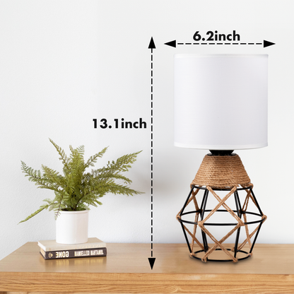 Cozyloom Woven Bedside Lamps for Nightstand with On/Off Switch