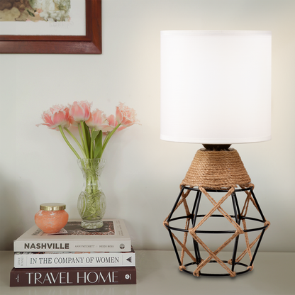 Cozyloom Woven Bedside Lamps for Nightstand with On/Off Switch