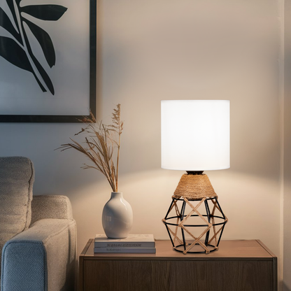 Cozyloom Woven Bedside Lamps for Nightstand with On/Off Switch