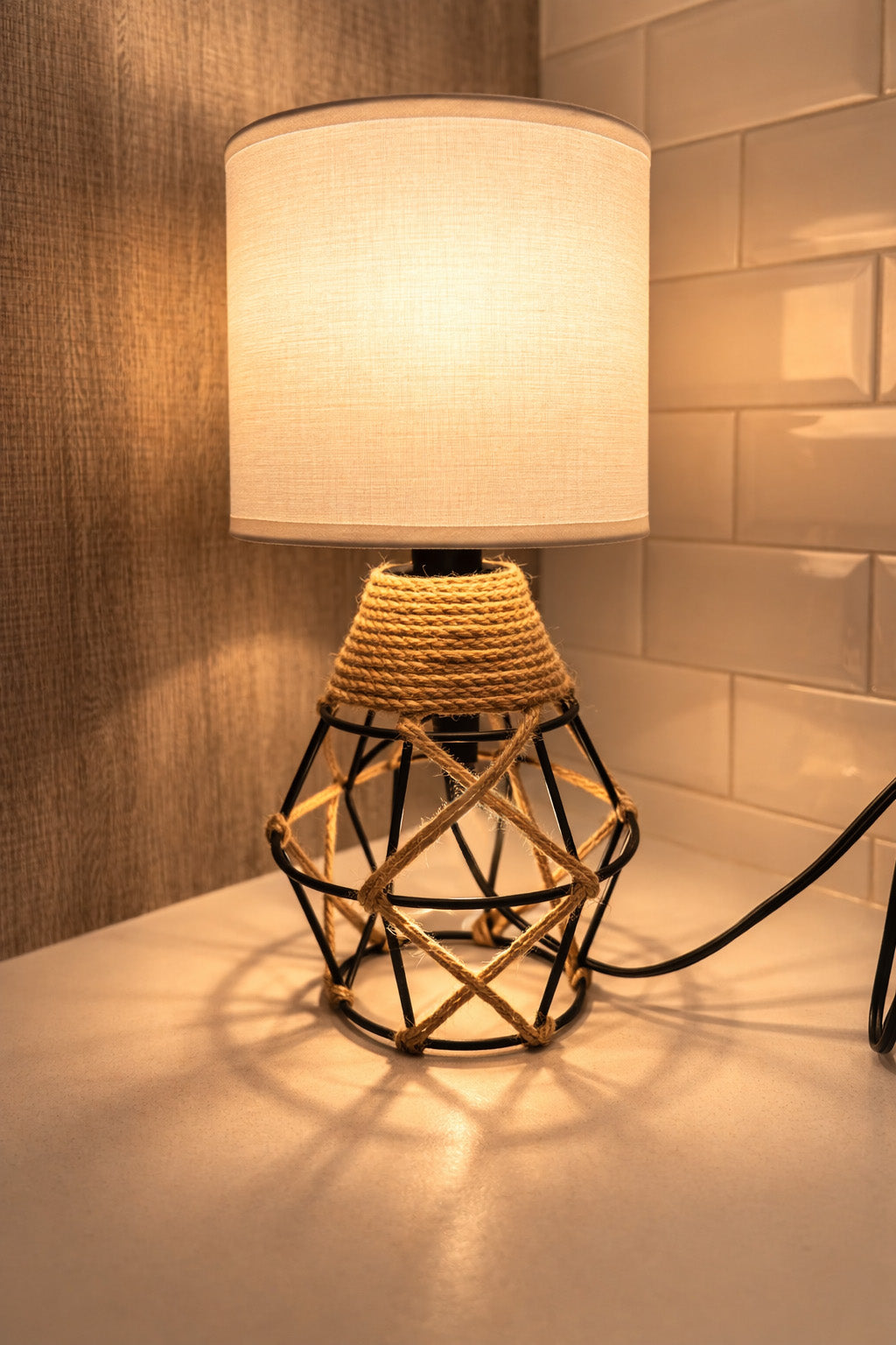 Cozyloom Boho Rattan Table Lamp