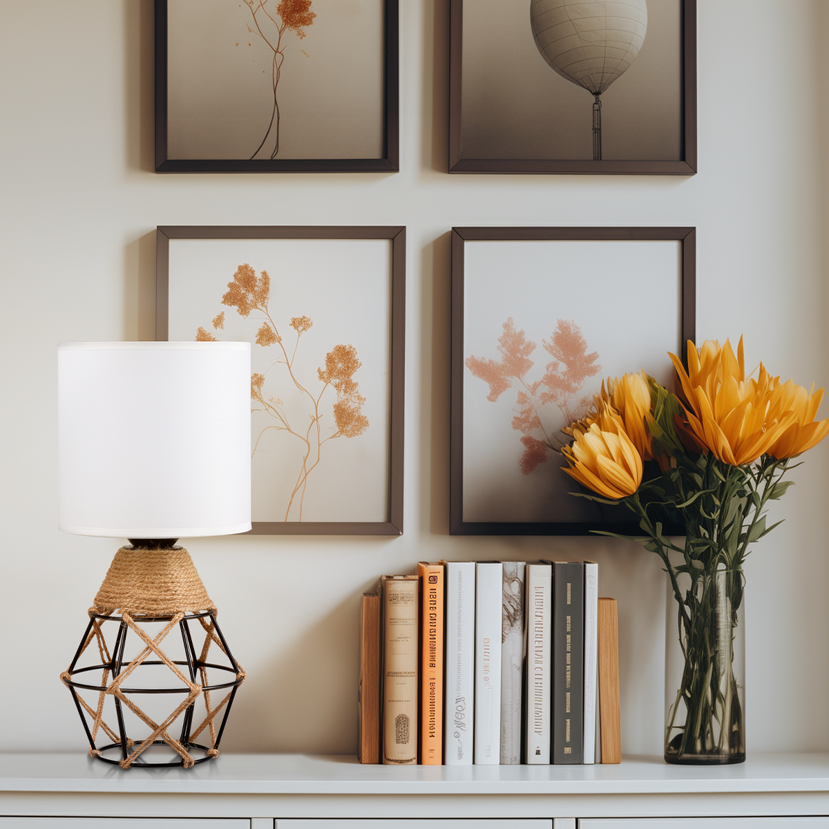 Cozyloom Woven Bedside Lamps for Nightstand with On/Off Switch