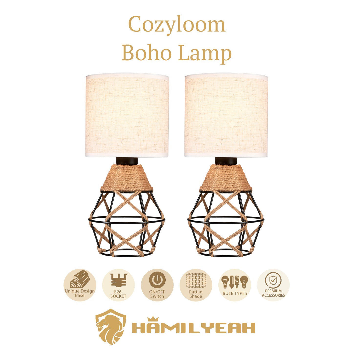 Cozyloom Vintage Boho Lamps