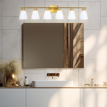 Aurelux Vanity Light with Frosted Glass Shades