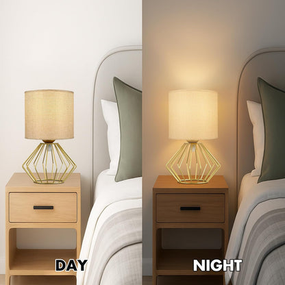 Cozyloom Gold Table Lamp Set of 2 for Bedroom, Nightstand, Living Room
