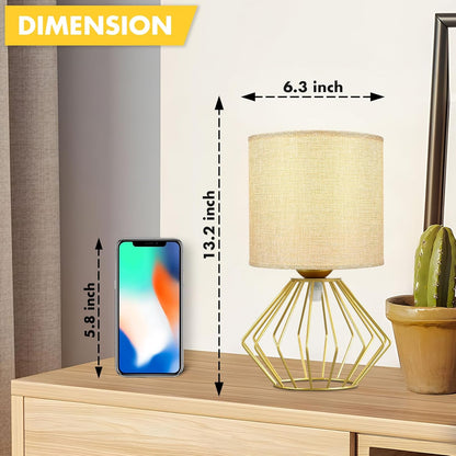 Cozyloom Gold Table Lamp Set of 2 for Bedroom, Nightstand, Living Room