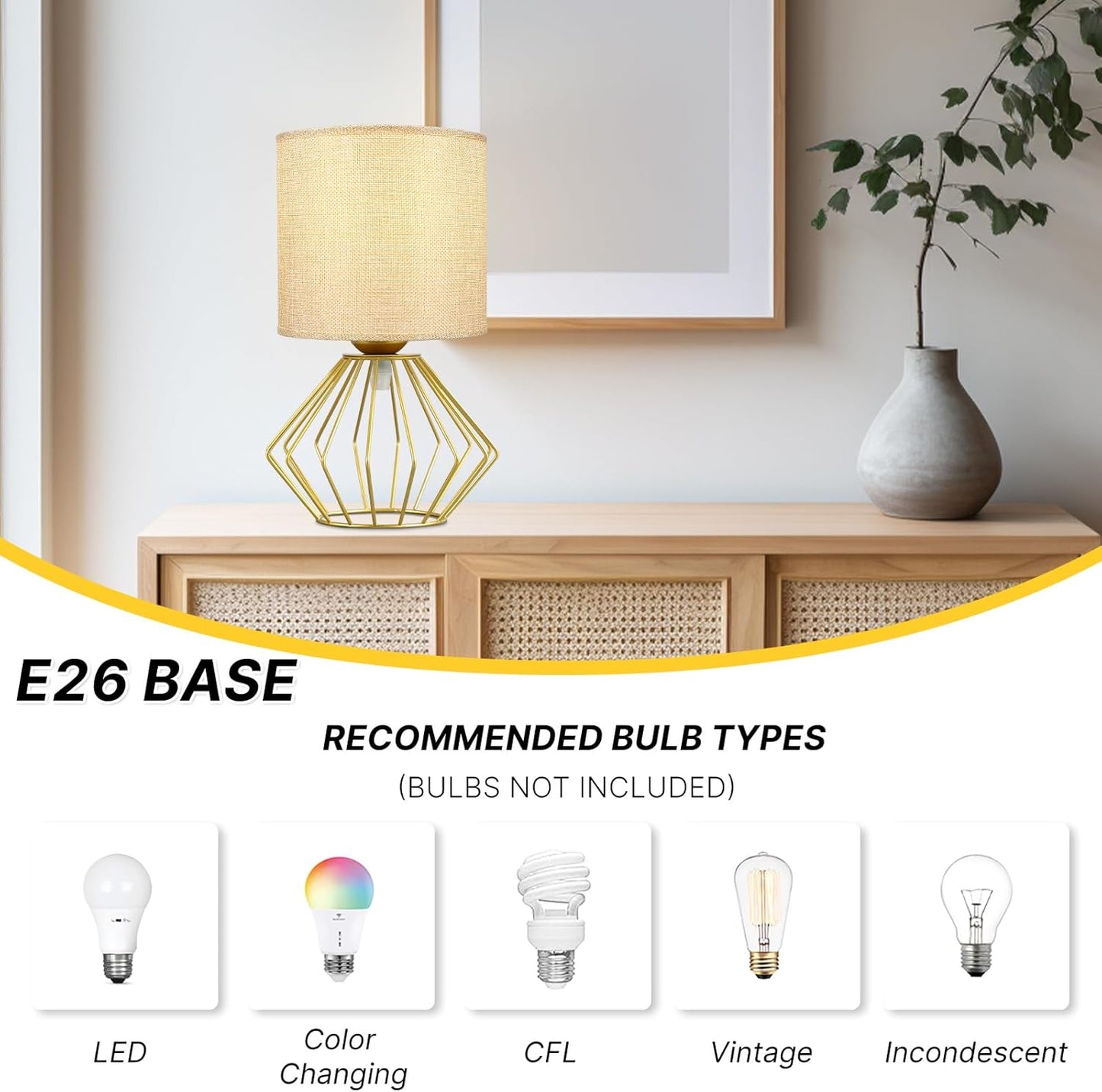 Cozyloom Gold Table Lamp Set of 2 for Bedroom, Nightstand, Living Room