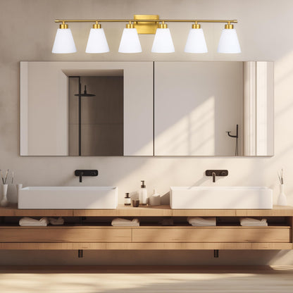 Aurelux Vanity Light with Frosted Glass Shades