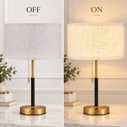 Hamilyeah 16.5" Table Lamps Set of 2, Mid Century Modern Lamps for Bedroom