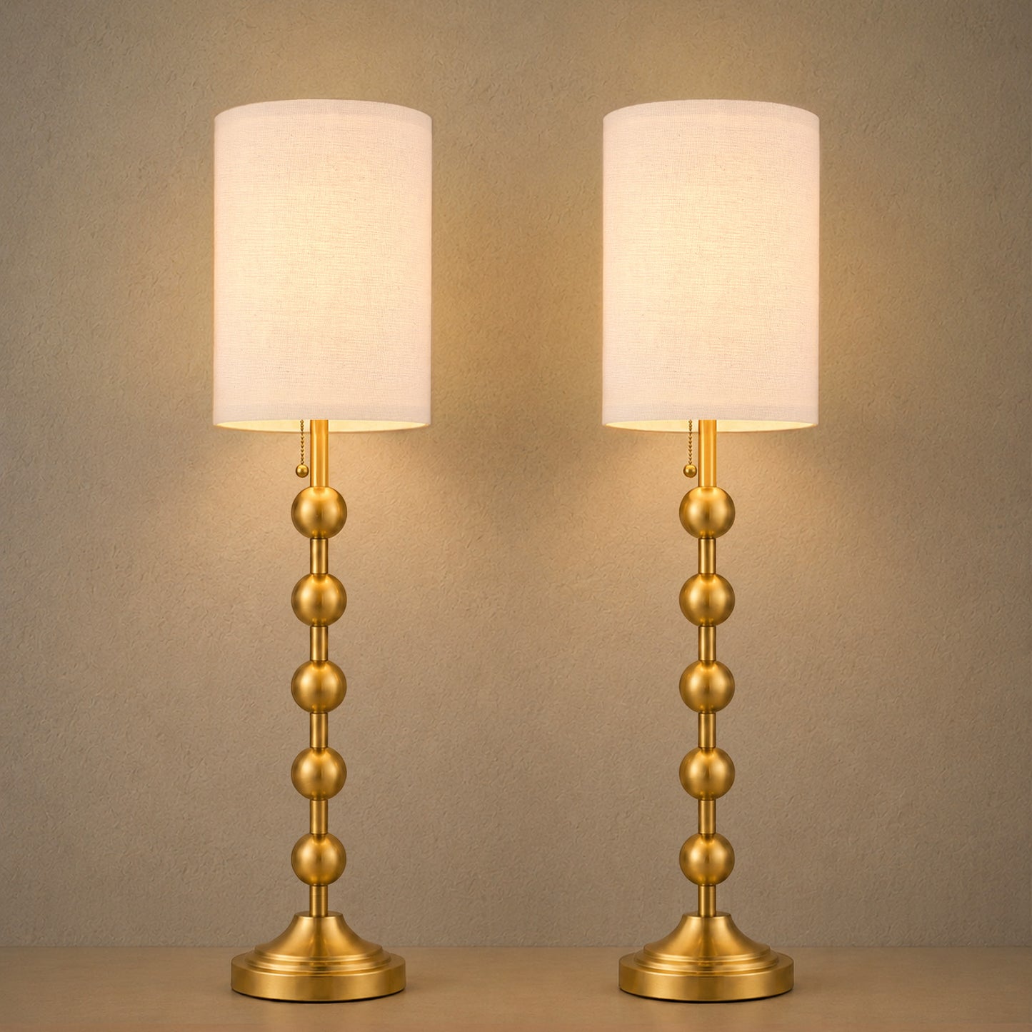 Aurelia  30 Inch Tall Buffet Gold Lamps Set of 2 for Console Table, Living Room