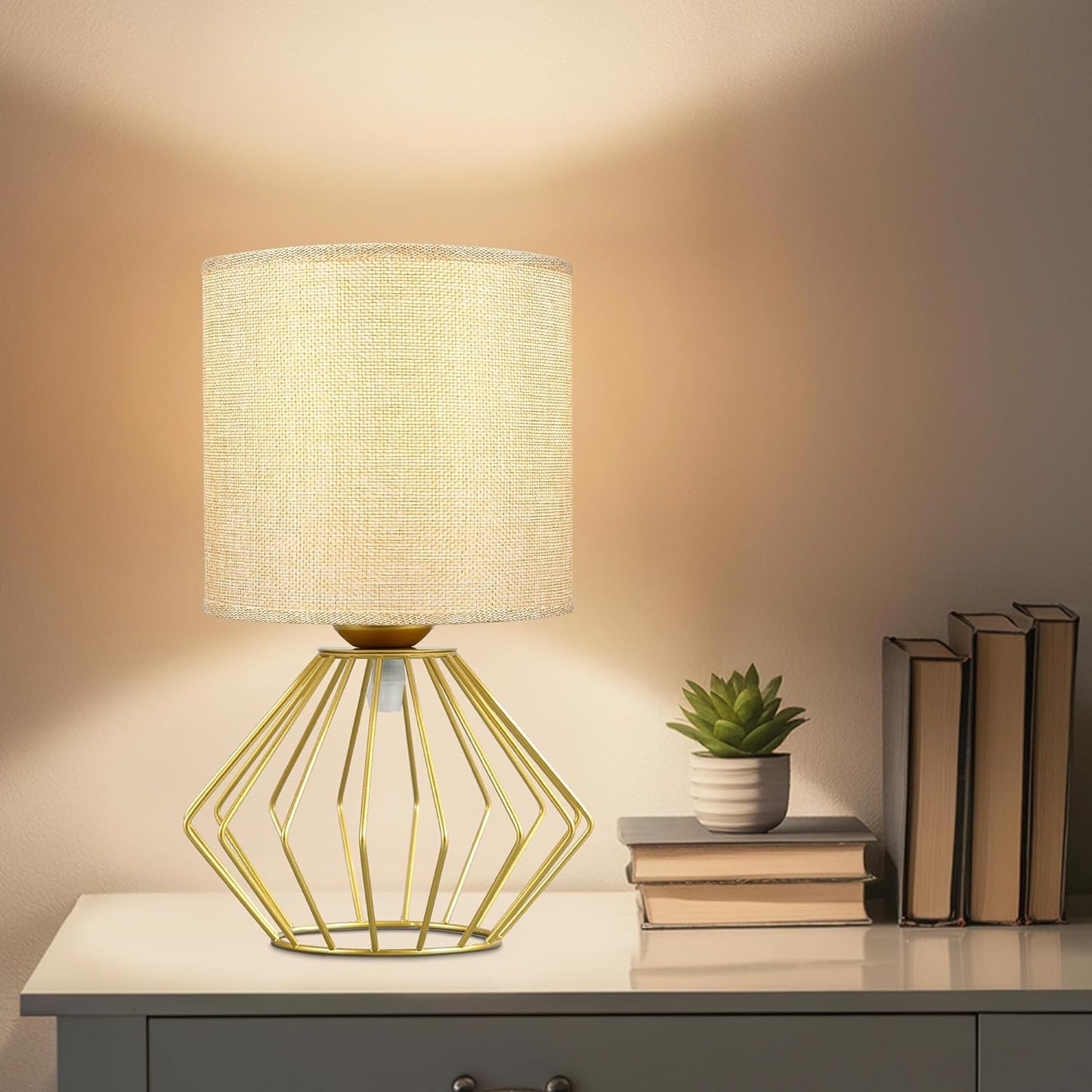 Cozyloom Gold Table Lamp Set of 2 for Bedroom, Nightstand, Living Room
