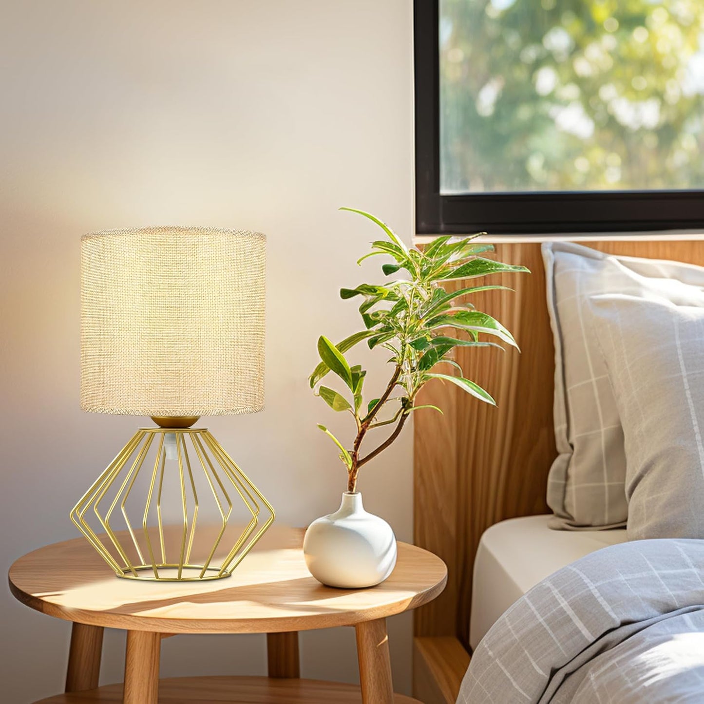 Cozyloom Gold Table Lamp Set of 2 for Bedroom, Nightstand, Living Room