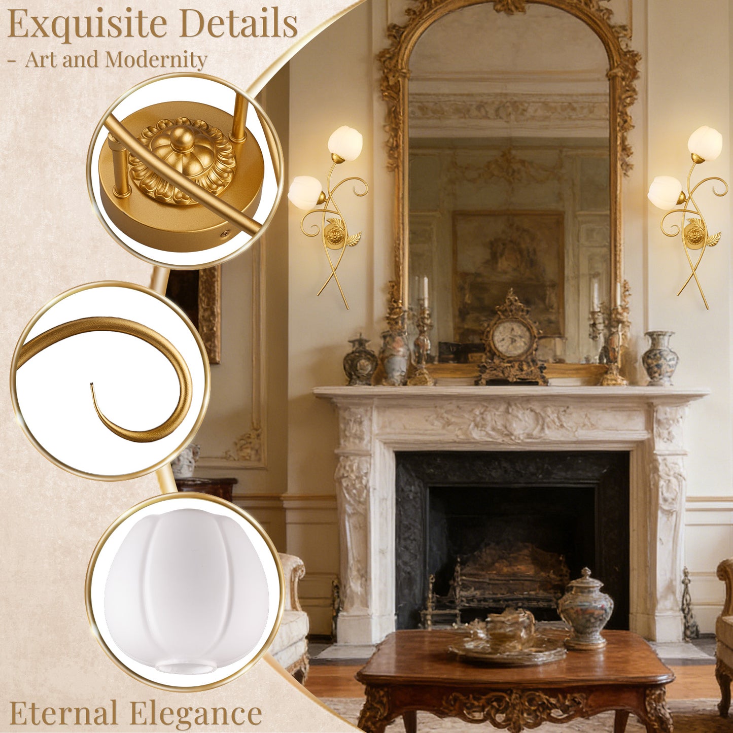 Aurelia Gold 2-Light Vintage Wall Sconces