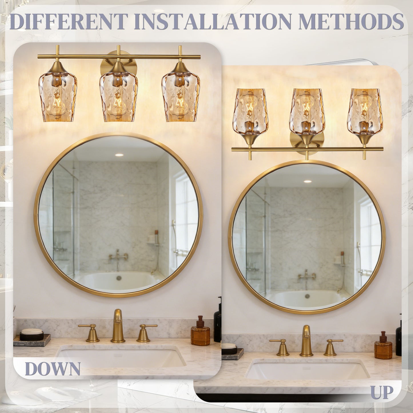 Aurelia 3-Light Brass Gold  Vanity Light