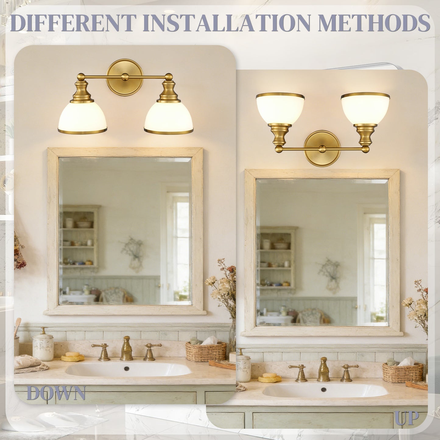 Aurelia 2-Light Gold Bathroom Vanity Light