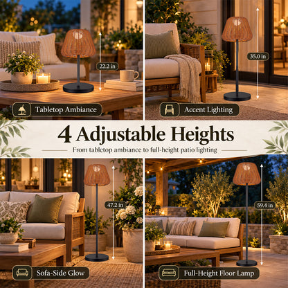 Lumora 59 Inch Solar Outdoor Floor Lamp with Portable Lantern