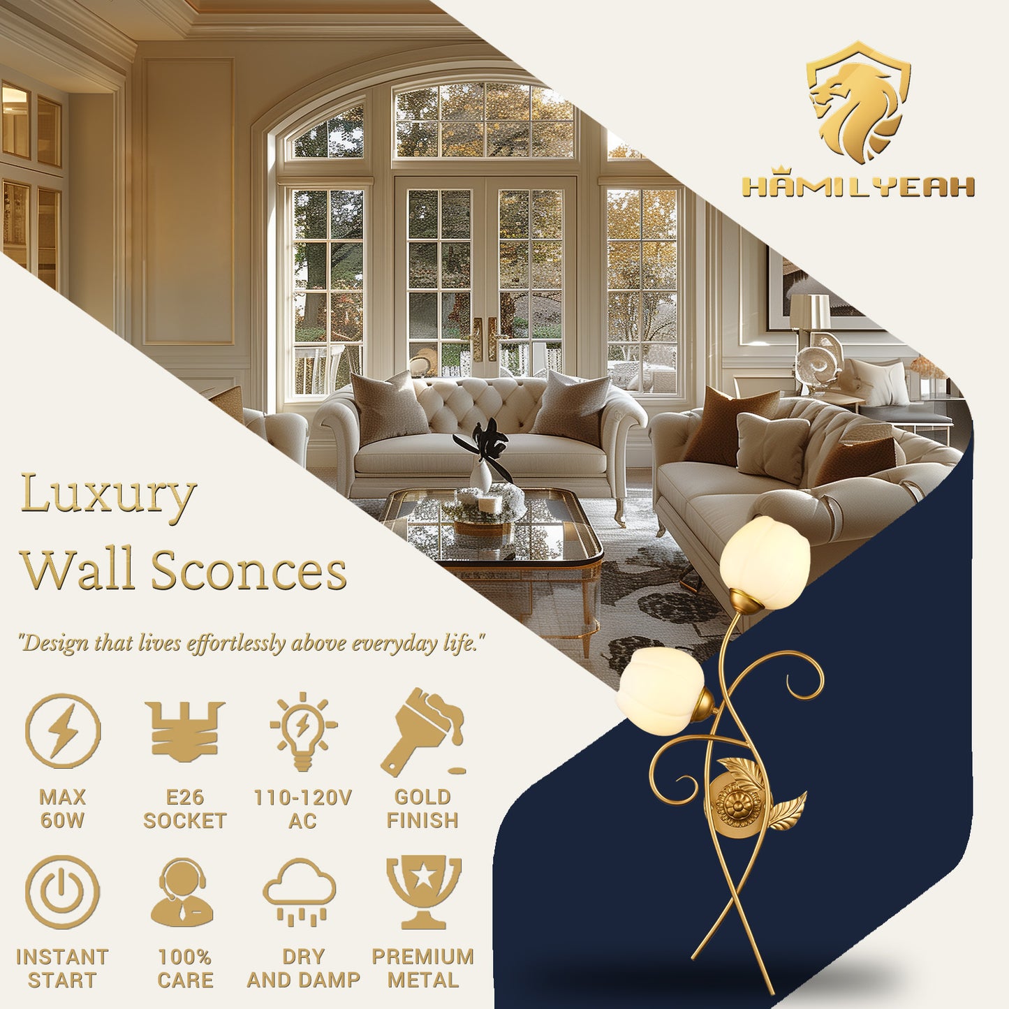 Aurelia Gold 2-Light Vintage Wall Sconces