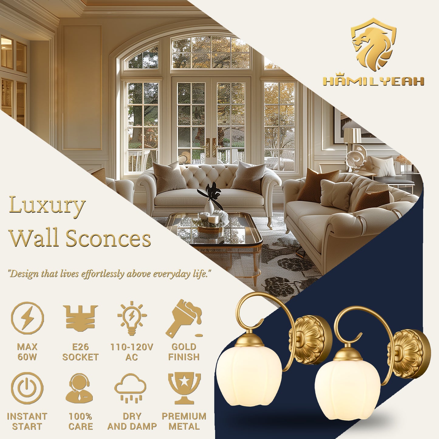 Aurelux Wall Sconces Set of 2